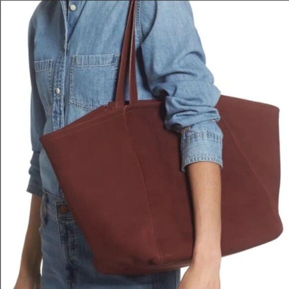 Madewell The Carryall Tote, suede leather new with tags, spColor: PINOT NOIR